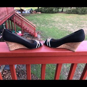 Tommy Hilfiger Peeptoe wedges, size 10